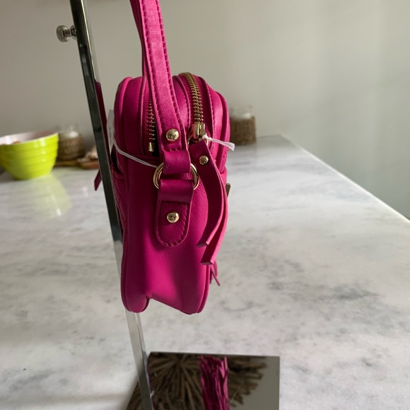 Isaac Mizrahi Bridgehampton Quilted Crossbody Purse.Rare Hot Pink, NWOT, Leather - Picture 6 of 11